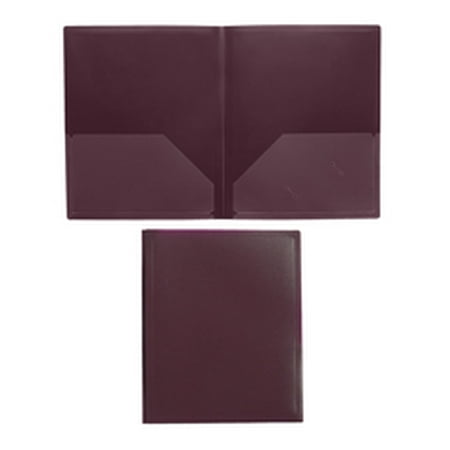 - School Smart Polypropylene 2 Pockets Portfolio, Burgundy, Pack of 2