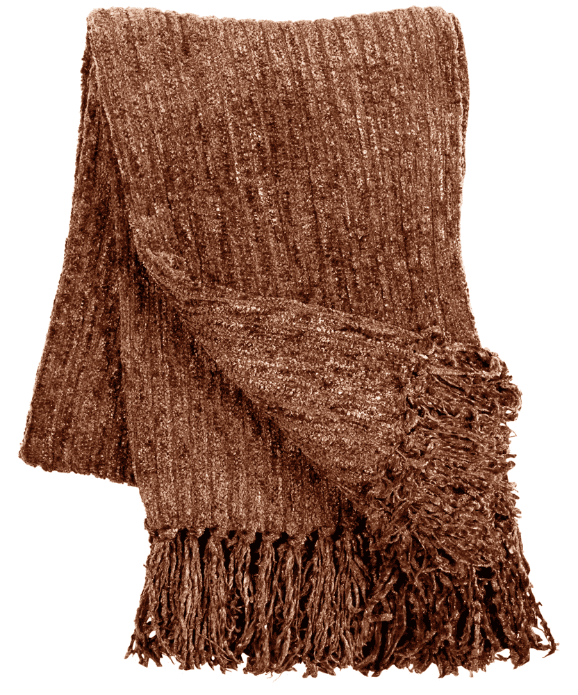 Bedford Oversized Fringed Chenille Throw Blanket With 6 Inch Fringe