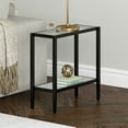 thumbnail image 2 of Evelyn&Zoe Hera 24" Wide Rectangular Side Table with Glass Shelf, Blackened Bronze, 2 of 5