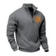 thumbnail image 1 of pstuiky Camisas casuales de manga larga para hombre, Sudadera con capucha informal de manga larga con cuello alto y media cremallera para hombre, color sólido, transpirable m, 1 of 7