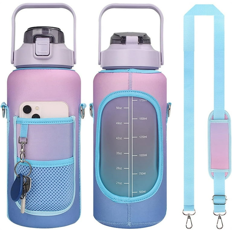 Half Gallon Water Bottle Neoprene Carrier Sleeve with,Adjustable Shoulder  Strap