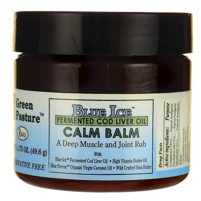 Green Pasture Products Blue Ice Fermented Cod Liver Oil Calm Balm 1 75 Oz Jar Walmart Com Green Pasture Products Blue Ice Fermented Cod Liver Oil Calm Balm 1 75 Oz Jar Walmart Com