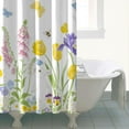 thumbnail image 4 of Spring Summer Shower Curtain, Floral Butterfly Shower Curtains for Bathroom, Seasonal Flowers Home Decor Waterproof Fabric with Hooks 72x72 Inch, 4 of 4