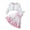 White, variant on Utlike 2 Pcs School Outfits For Girls Floral Dress Set With Cardigan And Floral Print Dress Birthday Outfits For Girl Size 3 Years-4 Years Hot Pink