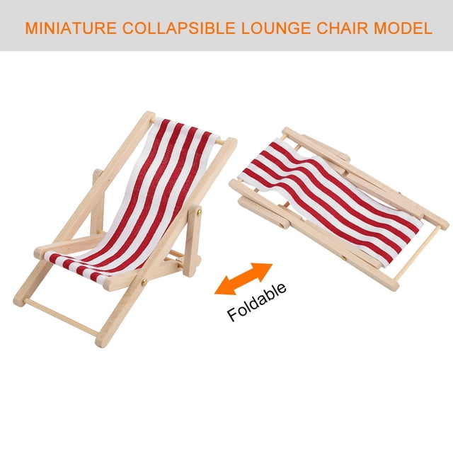 Silla de playa para casa de muñecas, accesorios para casa de muñecas, mini muebles, mini silla de playa de juguete, silla de playa para muñecas, la mejor de su clase