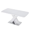 thumbnail image 4 of 47.24"-62.99"Modern Rectangle Dining Table, Stretchable, White Table Top+MDF X-Shape Table Leg with Metal Base, 4 of 18