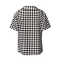 thumbnail image 7 of Picia Houndstooth Black And White Men's Linen Shirts Short Sleeve Cuban Beach Shirts Casual Shirts Button Down Shirt for Men Beach Summer Wedding Shirt-Small, 7 of 7