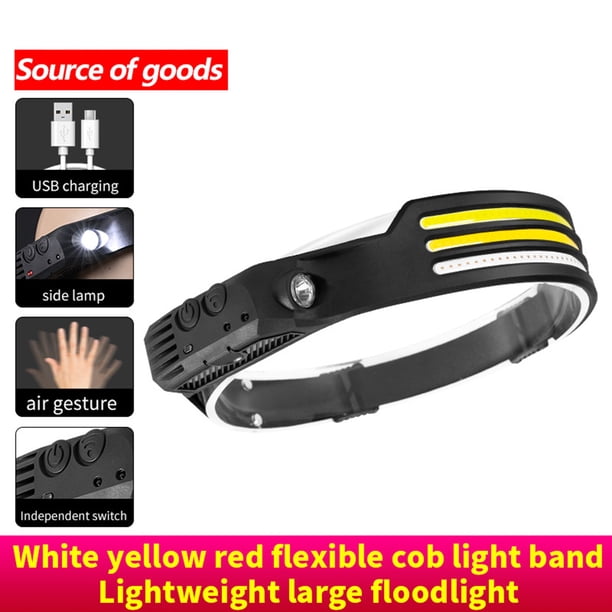 Faro delantero LED COB Wdftyju linterna recargable por USB batería integrada luz de trabajo al aire libre