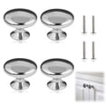 thumbnail image 1 of Paquete de 4 pomos de cocina, pomos de puerta plateados con tornillos, pomos pequeños de aleación de aluminio para cajones, pomos de gabinete, pomo de manija redonda para gabinete, armario, cajón,, 1 of 7