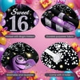 thumbnail image 4 of Purple Theme Sweet 16 Banner Glittery Design Backdrop Balloon Decor Golden Number 16th Birthday Display for Sweet 16 Party Teen Birthday Girls' Celebration, 4 of 9