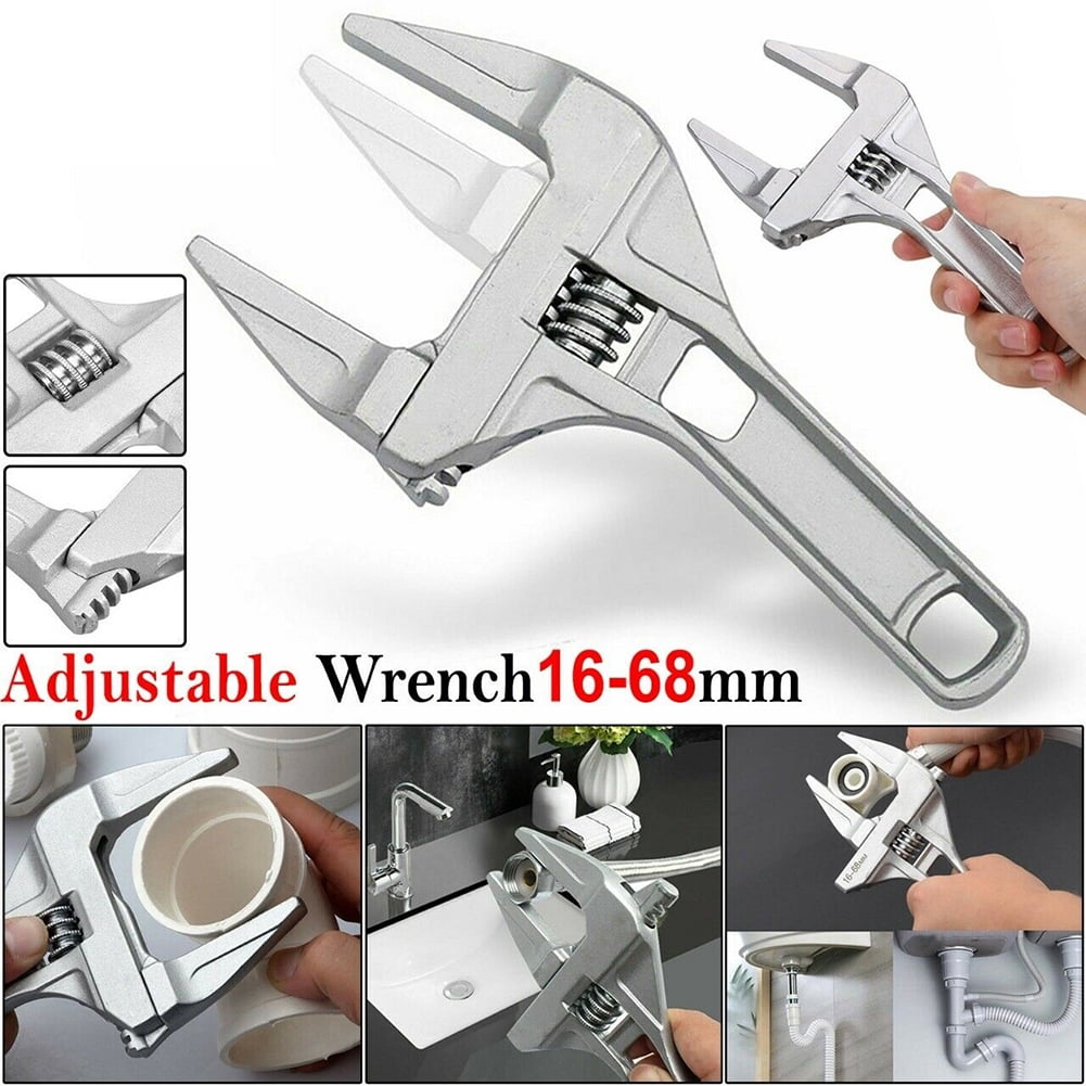 Adjustable Wrench 16-68mm Large Opening Industrial Spanner Nut Key Hand Tool Hot 