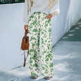 thumbnail image 4 of Delayuji Women's Wide Leg Pants Floral Printed Palazzo Pants High Waisted Casual Loose Straight Leg Pants with Pockets Womens Trousers, 4 of 6