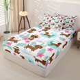 thumbnail image 2 of Homewish Funny Dachshund Animal Zipper Twin Comforter Sets with Fitted Sheet and 2 Pillowcases,Pretty Hibiscus Flower Zipper Bedding Set,Ocean Wave Decor,Colorful Stars Reversible,4pcs, 2 of 8