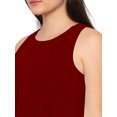 thumbnail image 4 of eloria Women's Georgette Roundneck Casual Summer Pleated A Line Sleevless Long Dress, Color : Maroon | Size : M, 4 of 6