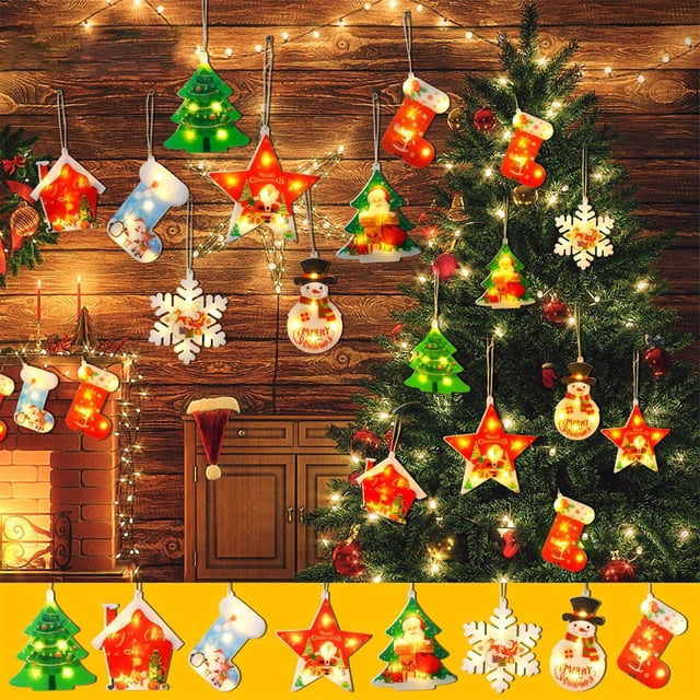 Xihbxyly Guirnalda de Luces Navideñas con Diseño de Papá Noel, Luces Led con Múltiples Destellos, Cálidas y Decorativas, Ideal para Fiestas, Jardín, Porche, Patio, Funciona con Pilas, 13,5 X 11,5 Cm.