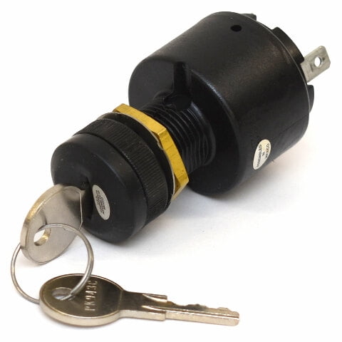 Boat Ignition Switch | w/ Keys 3-Position 3-Spade Black