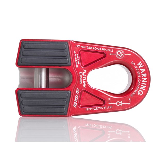 Factor 55 Winch Cable Shackle Mount 00080-01 FlatLink E; Fits Standard Shackles/D-Rings And OEM Recovery Points; Fits 3/8 Inch Steel Cable/Synthetic Winch Rope; 16000 Pound Load Capacity; Anodized