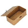 thumbnail image 6 of OTVIAP Simple Large Capacity Dustproof Soft Woven Seagrass Storage Basket with Lid, Rectangular, 6 of 8