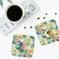 thumbnail image 5 of Balery 6 Pcs Tropical Flowersleather Coasters Set, Drink Table Cup Coasters For Living Room Kitchen Coffee Decor, 5 of 9