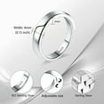 thumbnail image 5 of Lancharmed Women's Rings Silver Plated Rings 4Mm Wide Adjustable Thumb Rings for Women Size 6-10 30Th Birthday Gifts for Women, 5 of 7