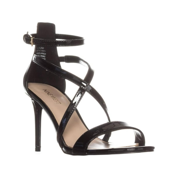 Nine West - Womens Nine West Retilthrpy Strappy Sandals, Black Patent - Walmart.com - Walmart.com