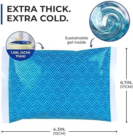 RibRave Ice Packs for Lunch Bags - Reusable Ice Packs for Cooler and Lunch Box - Long Lasting, Lightweight, Soft Gel Ice Packs for Camping, Beach Bags, Picnics, Injuries - Pack of 4