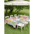 thumbnail image 3 of Outdoor Tablecloth with Umbrella Hole and Zipper, Easter Eggs Rectangle Table Cloth 60x102 Inch Waterproof Tablecloth, Spring Colorful Pastoral Love Beige Picnic Table Cover for Patio Camping, 3 of 7