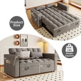 thumbnail image 2 of 3-in-1 Foldable Large-size Sofa Bed with USB Charging Station and Table Board, Modern Velvet Sleeper Sofa Couches Bed with Storage Armrests and Adjustable Back for Living Room, Apartment, Dark Grey, 2 of 9