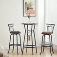 thumbnail image 4 of 3 Bar Table and Chairs Set for Dining Room Industrial Counter Height Bar Chairs with Metal Back, Fabric Seat, 4 of 5
