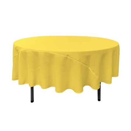 

TCpop90R-YellowLgtP99 Polyester Poplin Tablecloth Light Yellow - 90 in. Round