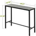 thumbnail image 2 of Wubio Patio Bar Table, Patio Counter Bar Height Table with 3D-Print Tempered Glass Tabletop, Outdoor Iron Rectangular Bar Table, for Patio Poolside Garden, Black, 2 of 10