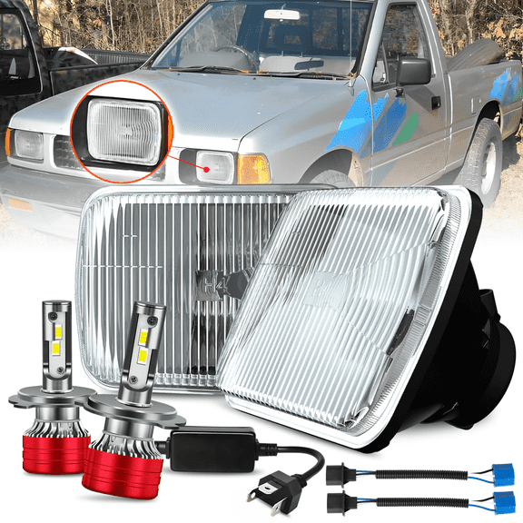 H6054 Headlights Assembly   Light Bulbs for 1984-1995 Isuzu Pickup High Low Beam Kit