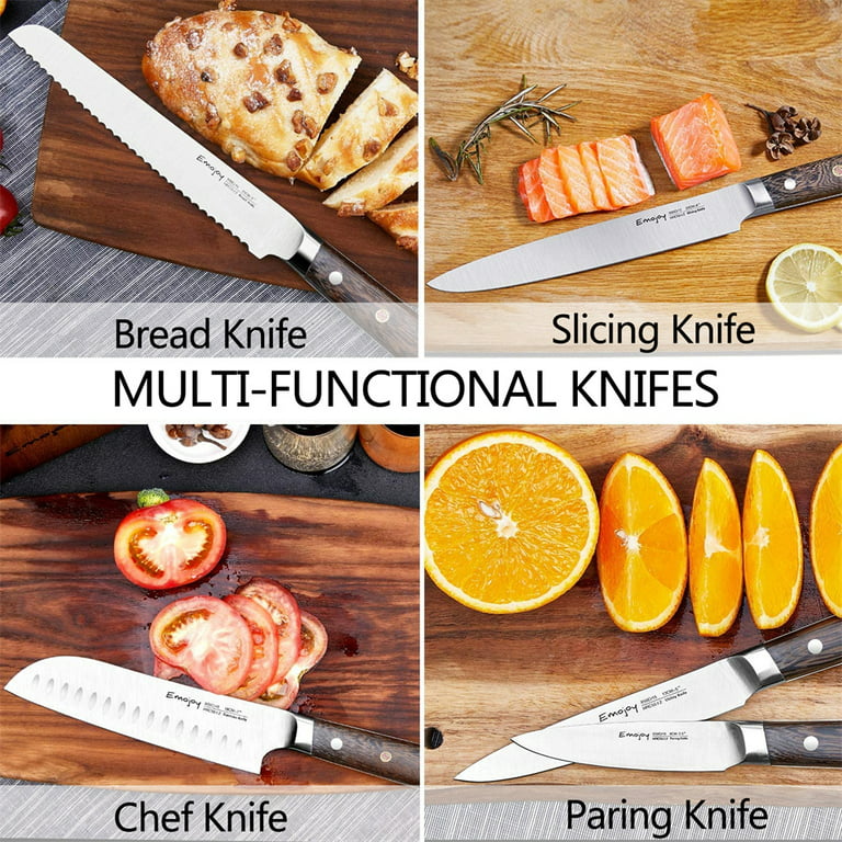  Emojoy Knife Set, 16 Pcs Kitchen Knife Set with Block