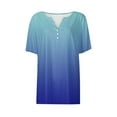 thumbnail image 4 of Avrntaa Summer Tops for Girls Vacation Trendy V Neck Boho Casual Loose Comfy Tunics Short Sleeve Shirts, 4 of 5