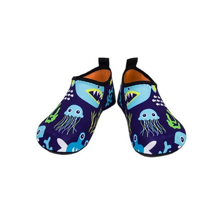 

Crocowalk Children Aqua Socks Barefoot Water Shoes Quick Dry Beach Soft Shoe Girls Boys Trainers Surf Comfort Rubber Sole Blue 5C-6C