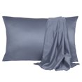 thumbnail image 1 of Soft Silky Satin Pillowcases for Hair Skin 2PCS Pillow Case Standard, Slate Gray, 1 of 9