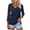 Navy, variant on Basic Sweatshirts for Women Loose Fit 2024 Spring Solid Color Shirt Solid Color V-Neck Seven Sleeve Top