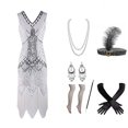 thumbnail image 1 of Vestido vintage de los años 20, vestido de fiesta con borlas y lentejuelas y cuentas para mujer, 1 of 6