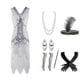 thumbnail image 1 of Vestido vintage de los años 20, vestido de fiesta con borlas y lentejuelas y cuentas para mujer, 1 of 6