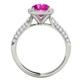 thumbnail image 3 of Mauli Jewels Rings for Women 0.95 Carat Diamond And Cushion Cut Pink 4-prong 10K White Gold, 3 of 7