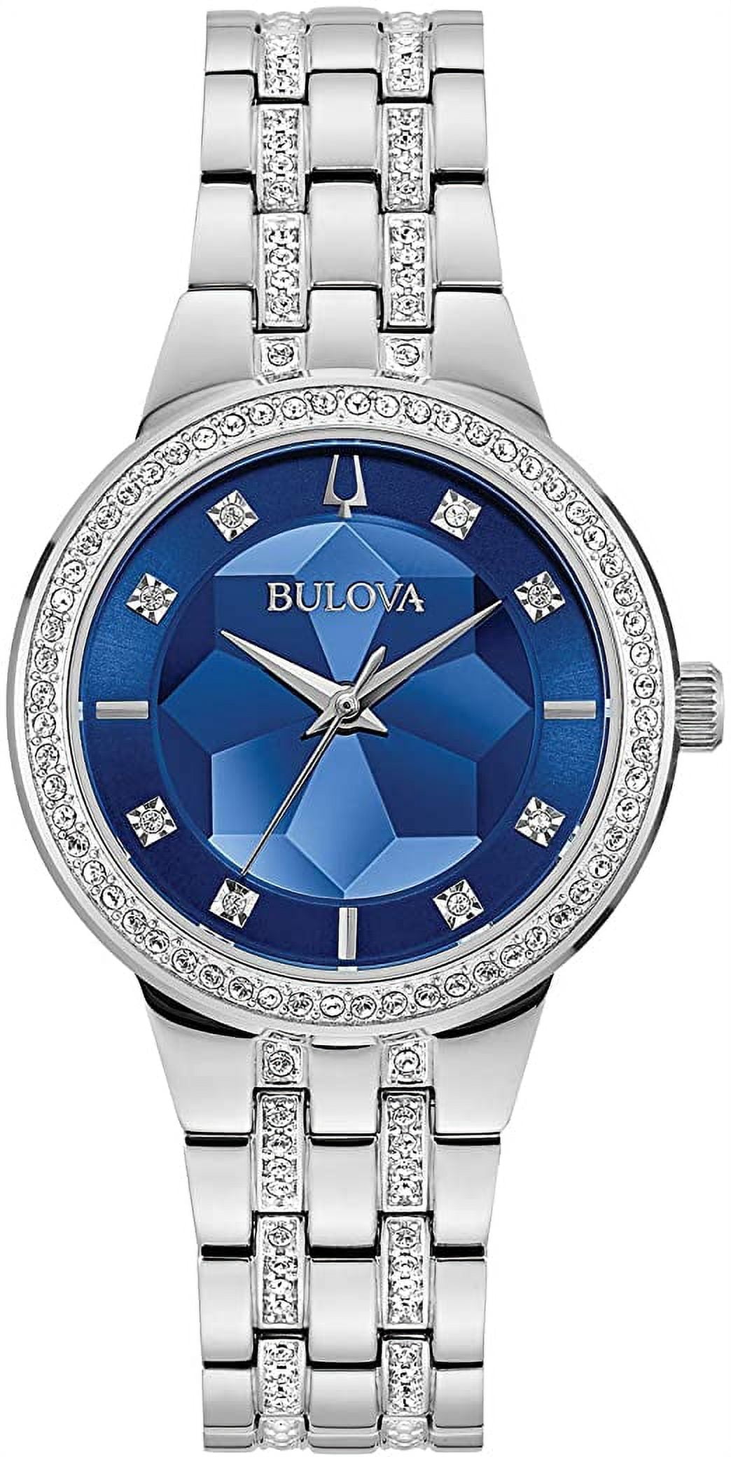 BULOVA Quartz Diamond Blue Dial Two-tone Ladies Watch 98R273