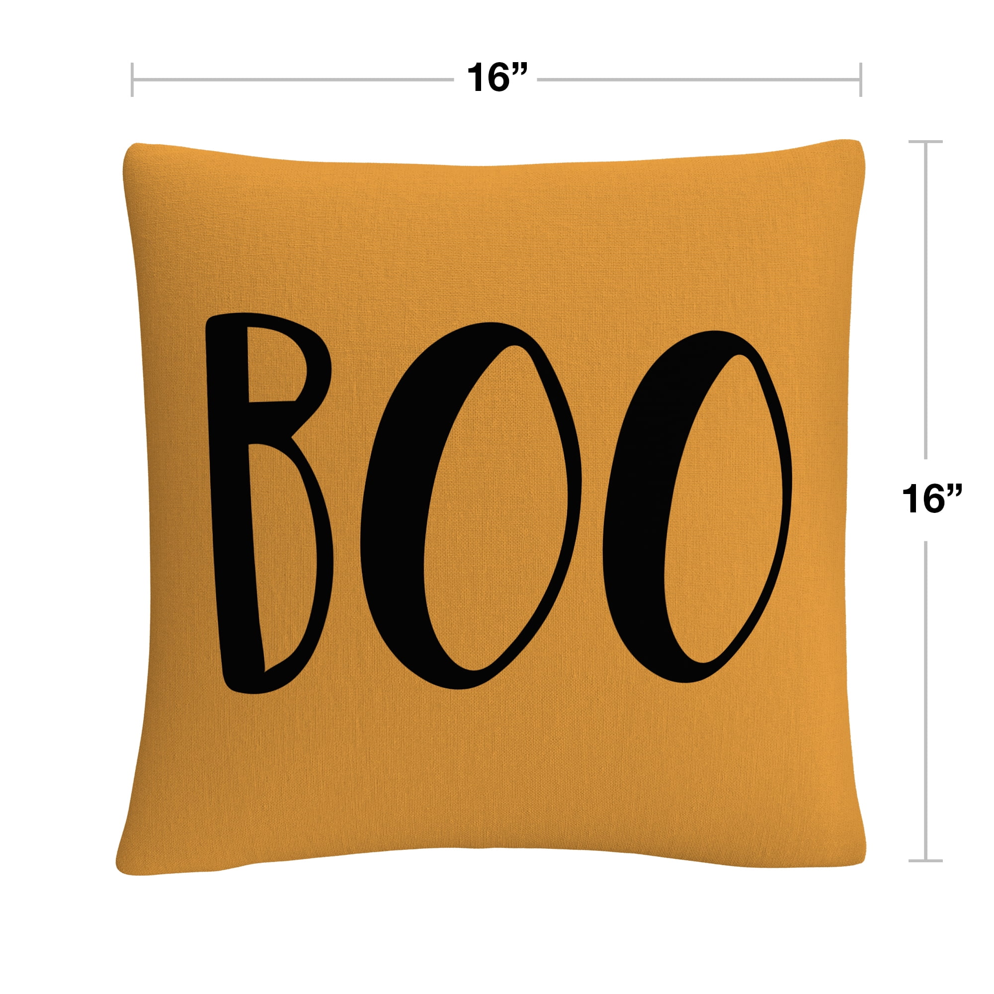 Orange Modern Contemporary Boo Script By Abc 16 X 16 Decorative Throw Pillow
