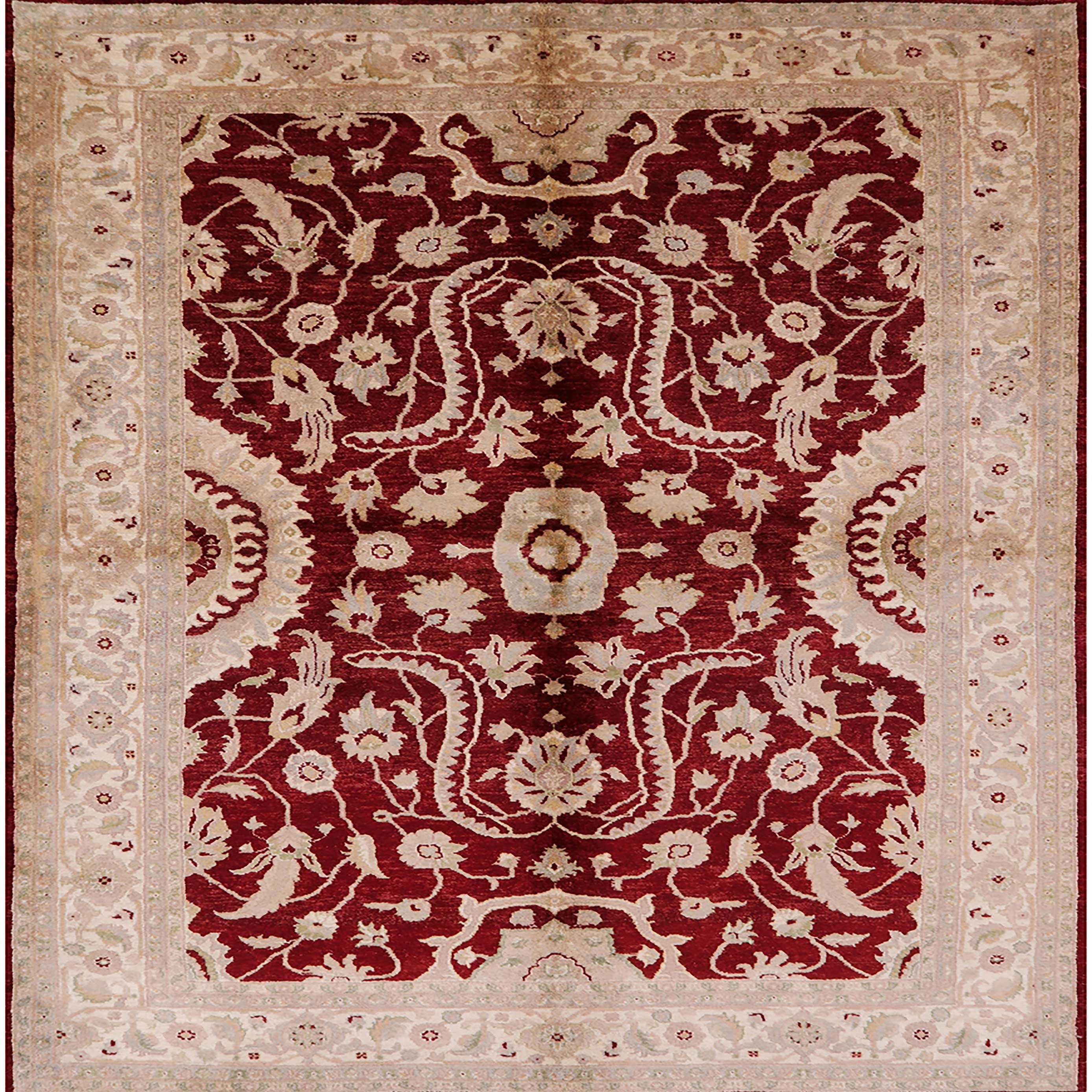 Ahgly Company Indoor Square Mid-Century Modern Red Oriental Area Rugs ...