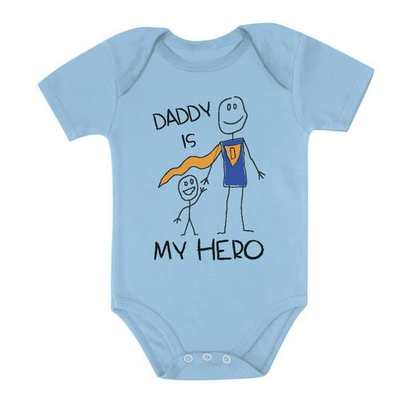 Tstars Boys Unisex Gifts for Dad Father's Day Shirts Daddy Is My Hero Super Dad Gift for Father from Son Daughter Cool Best Gift for Dad Cute Baby Shower Baby Bodysuit