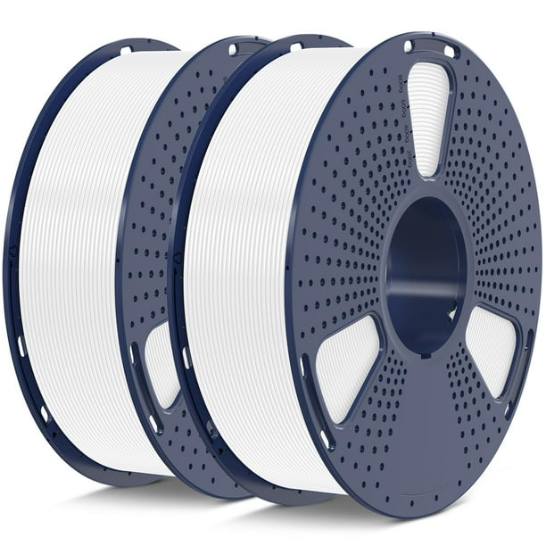 Filamento para impresora 3D SUNLU PLA de 1,75 mm, 2 kg (1 kg/bobina), blanco