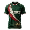 thumbnail image 2 of Mexico Soccer Jersey Men 2026 Soccer Shirt 2D Graphic Crew Neck Short Sleeve Summer Tee Dark Green M, 2 of 4