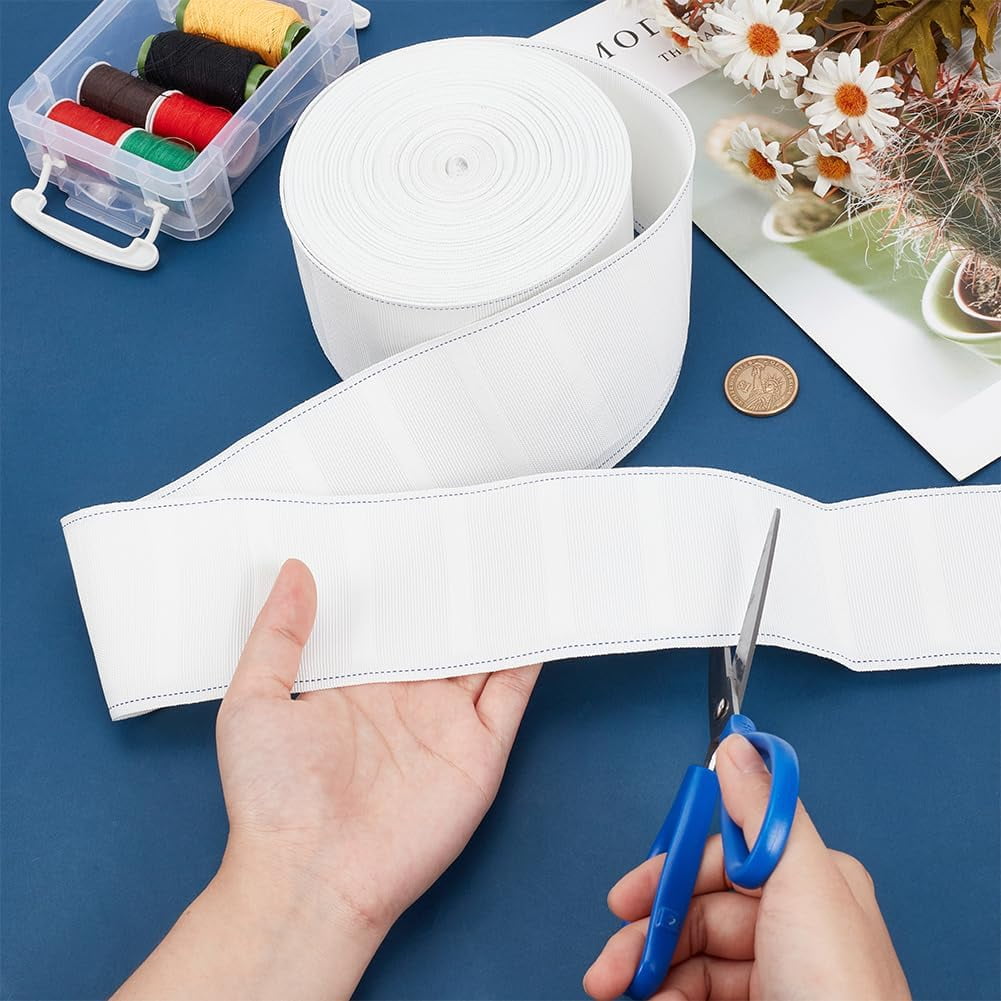 16 Yards White Curtain Tape 2.87 Inch Curtain Pleat Tape Polyester Pleater Tape for Curtains DIY Pinch Pleat Curtain and Drapes Hooks White DIY