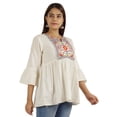 thumbnail image 2 of Moomaya Embroidery Peplum Tops Cotton Flex Tunic Designer Short Kurta For Women, 2 of 8