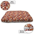 thumbnail image 3 of Geometric Pet Bed, Vintage Sixties Circles with Squares Disc Vibrant Symmetric Motif, Chew Resistant Pad for Dogs and Cats Cushion with Removable Cover, 24" x 39", Marigold Maroon, by Ambesonne, 3 of 4