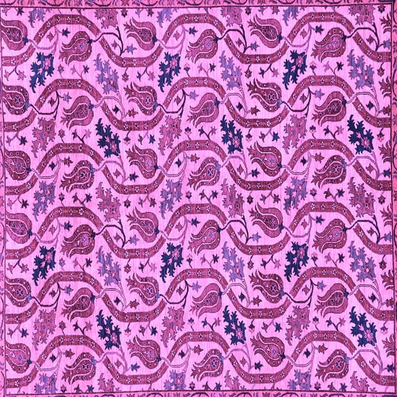 Ahgly Company Indoor Square Abstract Purple Modern Area Rugs, 8' Square